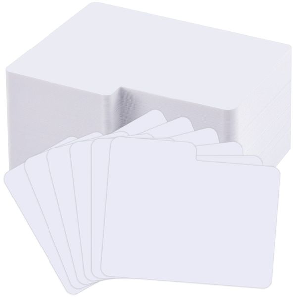 Horizontal Trading Card Dividers 3 x 3.8 inch, Plastic Divider Cards, White Card Dividers with Labels, Card Dividers for Sport Game Playing Cards (100 Pieces)