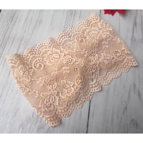 6'' Wide Lace Headbands for Women Headcovering Church Lace Headwrap for Women (Champagne, One Size)