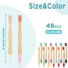 Estune 48 Pcs 5.7 Inch Kids Bamboo Toothbrushes Soft Bristle Toothbrush Individually Wrapped Toddler Toothbrush Manual Tooth Brushes for Kids Adults Home Travel Teeth Oral Supplies, 12 Colors