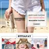 Sttiafay 8 Sheets Lace Temporary Tattoos for Wedding Art Women Black White Thigh Fake Tattoos Sexy Waterproof Tattoo Stickers for Festival Beach Party (Black-White)