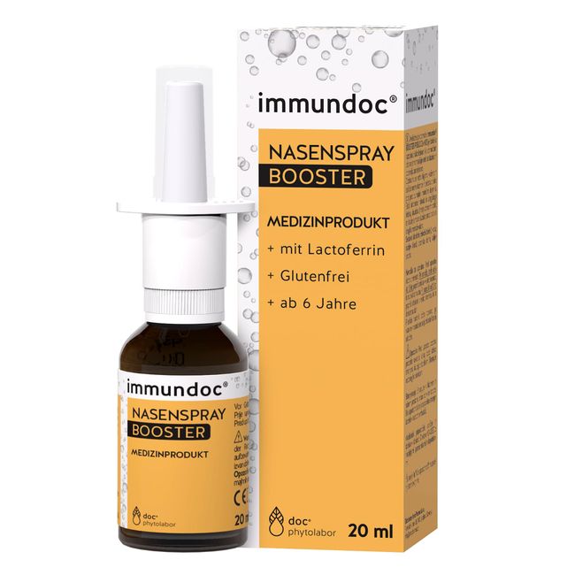 immundoc Nasenspray Booster 20ml, Nasenpflegespray mit Lactoferrin zum Schutz und Befeuchtung der Nasenschleimhaut