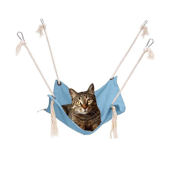 Cat Hammock Breathable Pet Cage Hammock Cat Hanging Bed with Metal Carabiners...