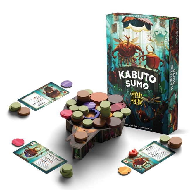 Kabuto Sumo: Bug Wrestling - Board Game - Dexterity Game - 2 to 4 Players - 15-20 Minutes Play Time