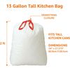 Basics Tall Kitchen Drawstring Trash Bags, Clean Fresh Scent, 13 Gallon