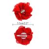 Cinaci 24 Pack/12 Pairs Chiffon Flower with Artificial Rhinestones & Pearls Alligator Hair Clips Floral Bows Fabric Lined Barrettes Pigtail Holders Hair Accessories for Baby Girls Toddlers Kids Teens