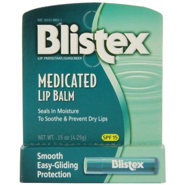 Blistex Medicated Lip Balm, SPF 15, .15 oz - Buy Packs and SAVE (Pack of 5)