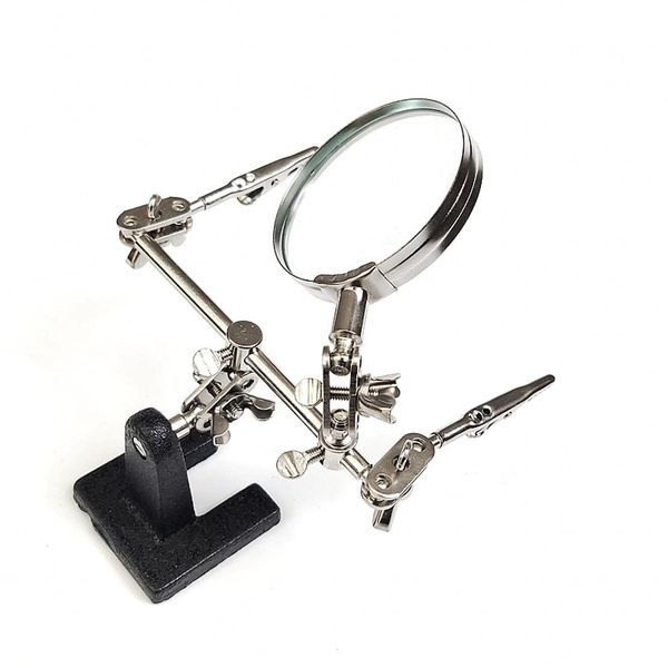 JZK Hands Free Magnifying Glass with Crocodile Clip + 8x Magnifying Lens, Third Hand for Soldering and Jewelry Making