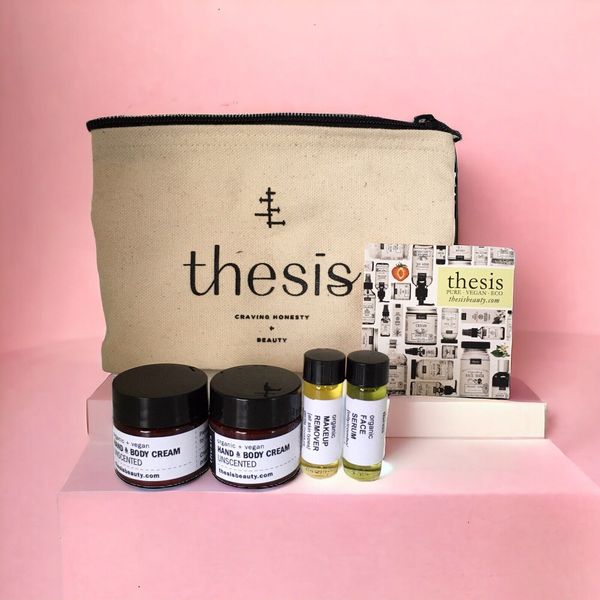 Thesis Beauty Unscented Hand & Body Cream, Face Serum & Makeup Remover Gift Set