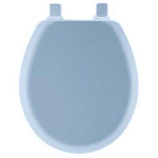 Mayfair 41EC-034 Never Loosens Round Blue Molded Wood Toilet Seat 16.88 L in.