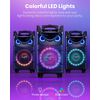 Moukey Portable Party Speaker Bluetooth Singing Machine With 2Pcs Wireless Mics