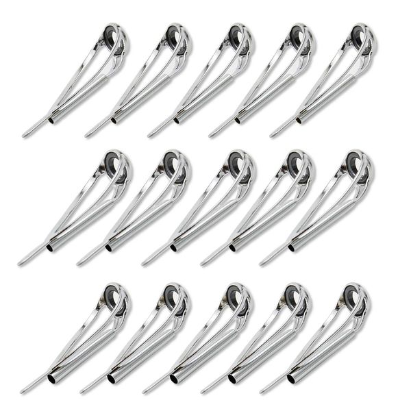 Top Guide, Rod Guide, Thread Winding Type, Stainless Steel, Fishing Rod Tip, Repair, 15 Piece Set (0.2 - 0.6 - 0.07 inches (6 - 1.6 mm), 0.2 - 0.07 inches (6 - 1.8 mm), 0.2 - 0.0