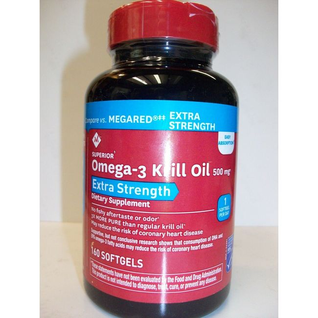 Omega-3 Krill Oil Extra Strength 500 mg 160 Softgels