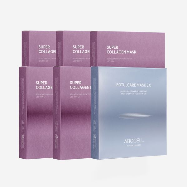 [Arocell] 5 boxes of super collagen masks (20 sheets) + 1 box of botul care mask (4 sheets)