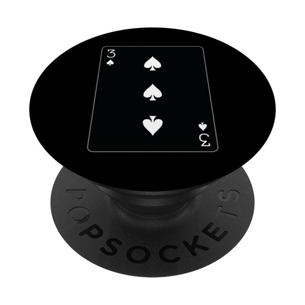 Three of Spades Playing Card PopSockets Adhesive PopGrip