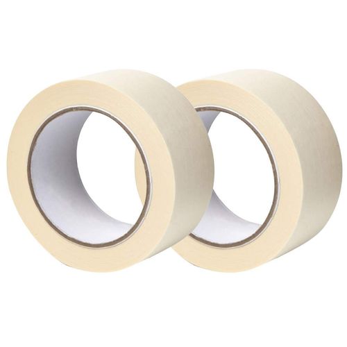 Gocableties Masking Tape, 50mm (2”) x 50m, Twin Pack Cream Painters Tape for Painting, Decorating and DIY, 2 Rolls