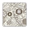 Shopagift Bread Pastries and Pies Coasters - 2 Pack - 9cm x 9cm