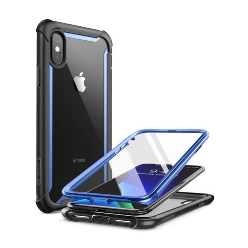 i-Blason Ares Full-Body Rugged Clear Bumper Case for iPhone Xs Max 2018 Release, Blue, 6.5"