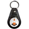 BadgeBeast.co.uk Traffic Cone - Black Plastic Medallion Key Ring