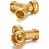 Durable Garden Hose Splitter in Brass - 1 Set for Maximum Water Flow Efficiency