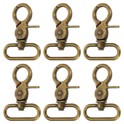 uxcell 6Pcs Swivel Snap Hook, 32mm(1 1/4") Trigger Snap Heavy Duty Zinc Alloy Metal Lobster Claw Clasp Lanyard Clips for Straps Bags Belting Leathercraft, Bronze