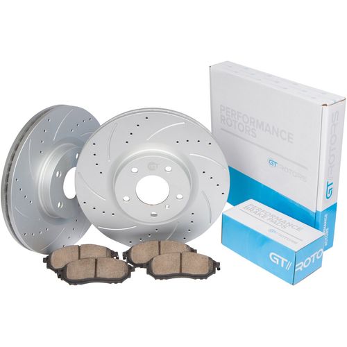 [Front Kit] Disc Brake Rotors & Ceramic Brake Pads for Kia Soul 2014-2015 - 2016