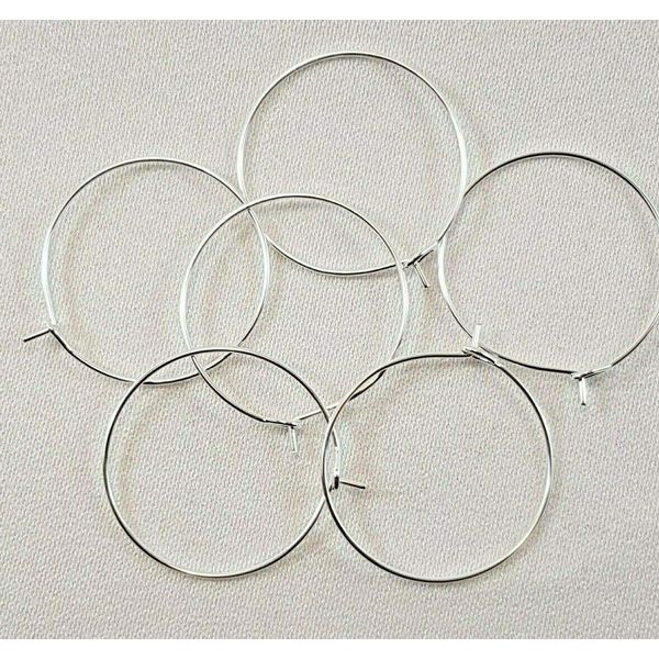 29x25mm Fashion Silver Plated Wine Glass Charm Rings Earring Hoops DIY Gift. (50, 29x25mm)