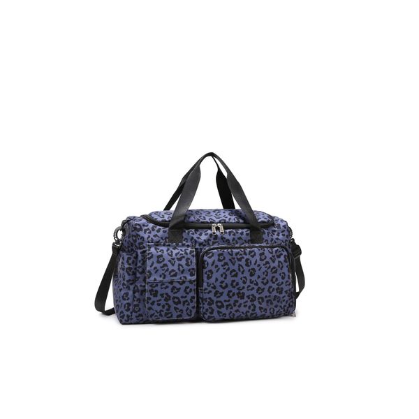 Leopard Print Duffel Bag (Blue)