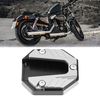 X AUTOHAUX Universal Motorcycle Kickstand Pad CNC Side Stand Silver Tone