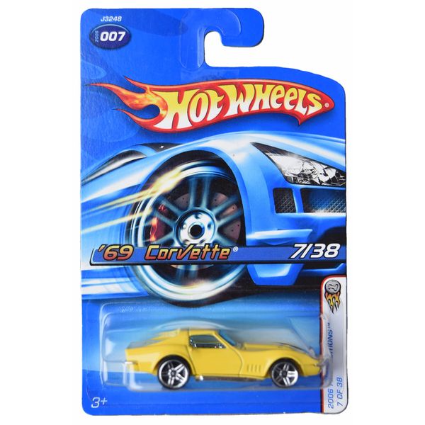 Hot Wheels '69 Corvette, 2006 First Editions 7/38 [Yellow] - Corvette