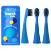BURSTkids Electric Toothbrush Replacement Heads 3-Pack, Blue - Ultra Soft Bristles for Deep Clean – Perfect Fit with BURSTKids Sonic Kids Toothbrush – 9 Month Supply of Brush Heads