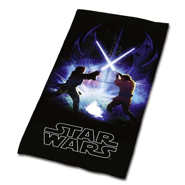 Tex Idea Star Wars Schwertkampf Handtuch Yoda Luke Lea Badetuch Sauna Strand 75 x 150 cm NEU Wow - All-In-One-Outlet-24 -