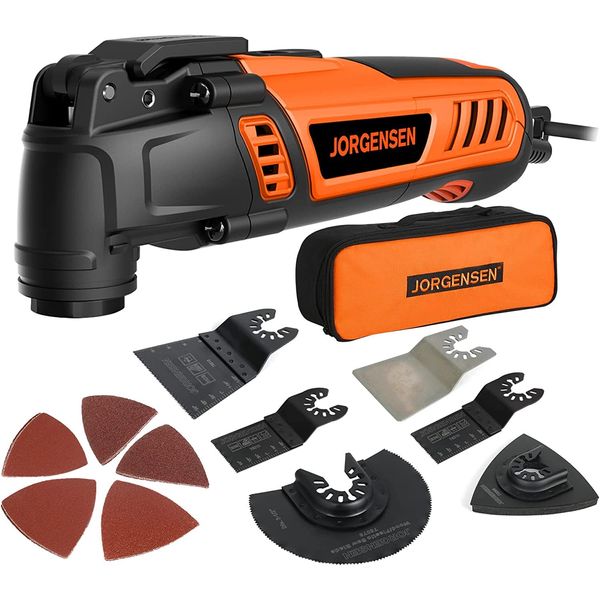 JORGENSEN 4 Amp Oscillating Tool 5°Oscillation Angle Multi-Tool Saw Kit 7-speed
