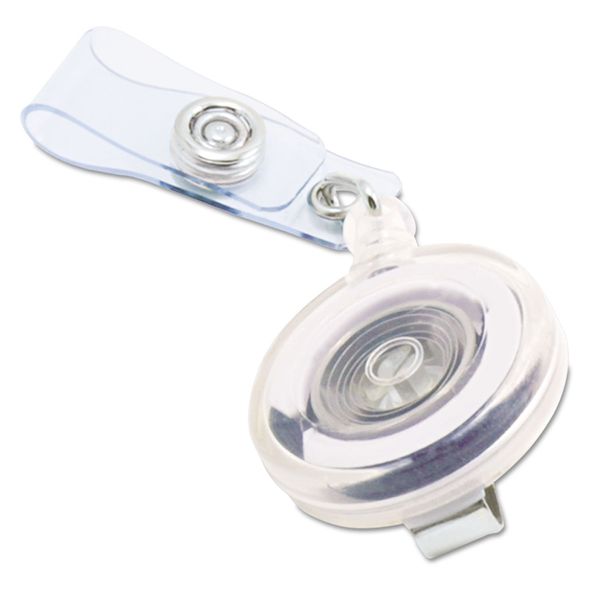 Advantus 75473 Translucent Retractable ID Card Reel, 34-Inch Extension, Clear, 12/Pack