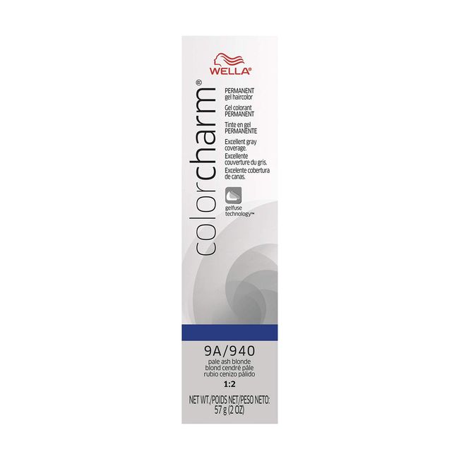 WELLA colorcharm Permanent Gel, Hair Color for Gray Coverage, 9A Pale Ash Blonde