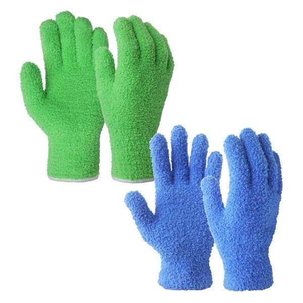 Evridwear Microfiber Dusting Gloves , Dusting Cleaning Glove for Plants, Blinds, Lamps,and Small Hard to Reach Corners (Multi-Pack)