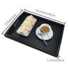 SILILUN Rectangular Serving Breakfast Tray - Black Wood Tray Wooden Food Tray (Medium)