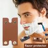 TorSor 2 Pack Razor Protector Cover Shaver Safety Travel Case Blade Head Holder Double Edge Storage Leather Protective Sleeve Guard Sheath Accessories Fits Most Men Women Razors