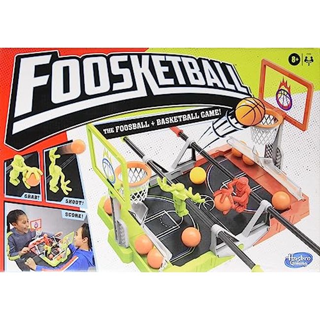 Hasbro Gaming Foosketball, The Foosball Plus Basketball Shoot and Score not searched Tabletop Game for Kids Ages 8 and Up, for 2 Players