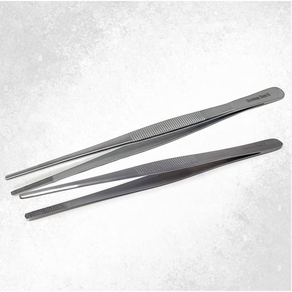 2 Pcs Workshop Repair Tweezers Machine Forceps Fixing Loops & Wires 5.5" & 8" 