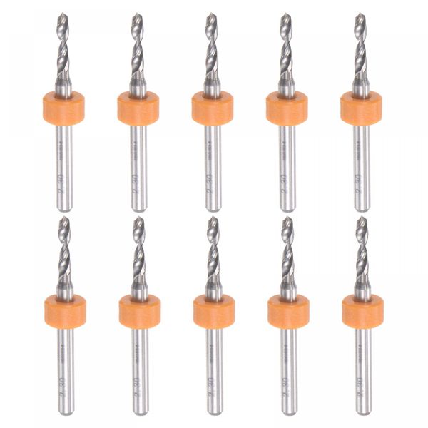sourcing map Micro PCB Drill Bit Set, 1/8" Shank 2.3mm Solid Tungsten Carbide CNC Engraving Print Circuit Board Drill Bits Rotary Tool 10pcs