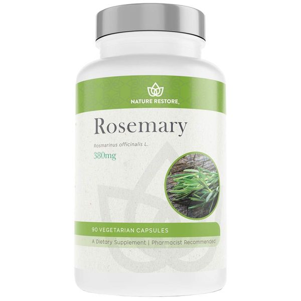 Rosemary Extract Supplement, Standardized to 20 Percent Carnosic Acid, 90 Capsules, Manufactured in USA, Non GMO, Gluten Free