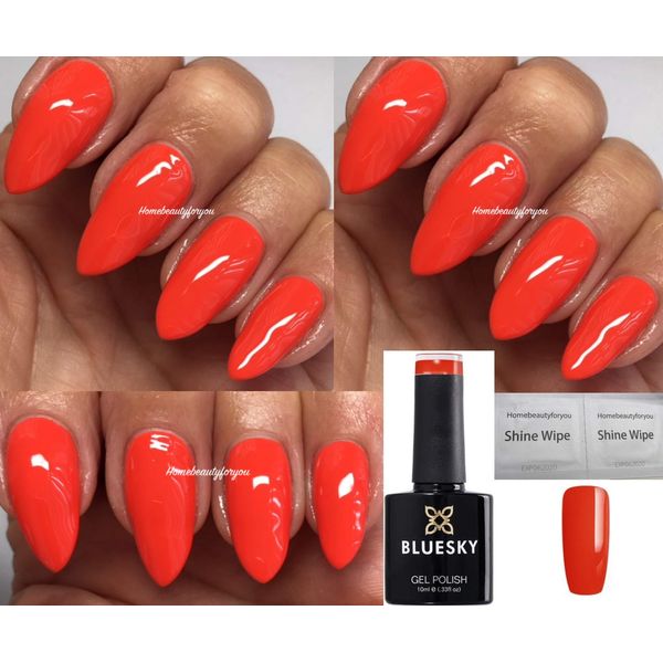 Bluesky Nail Gel Polish Orangey Red Cherry Tomato Summer Vibes SV04 UV LED Soak