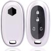 yoshinari Oval TPU Key Case for Suzuki, Key Case Only, Silver