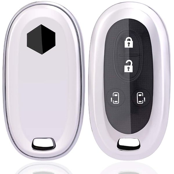 yoshinari Oval TPU Key Case for Suzuki, Key Case Only, Silver