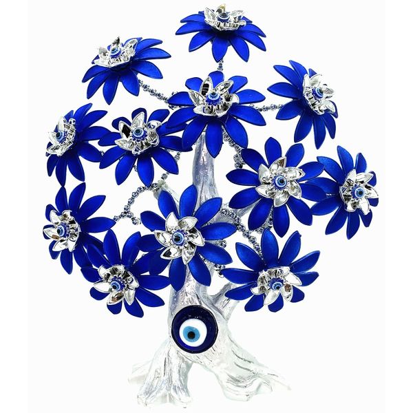 Beautiful Blue Evil Eye Fortune Lucky Tree Flower Statue Deocration Gift