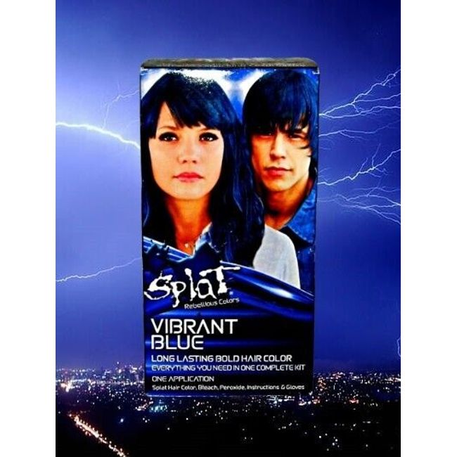 Splat Rebellious Colors VIBRANT BLUE Long Lasting Hair Color ~ 1Kit