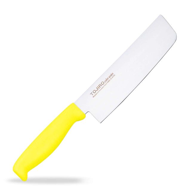 Fujitora Industries F-151Y Tojiro Color Molybdenum Vanadium Steel Thin Blade Knife 6.5 inches (165 mm), Yellow