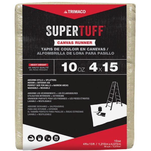 Trimaco SuperTuff 10 Oz. 4 Ft. x 15 Ft. Extra Heavyweight Canvas Drop Cloth