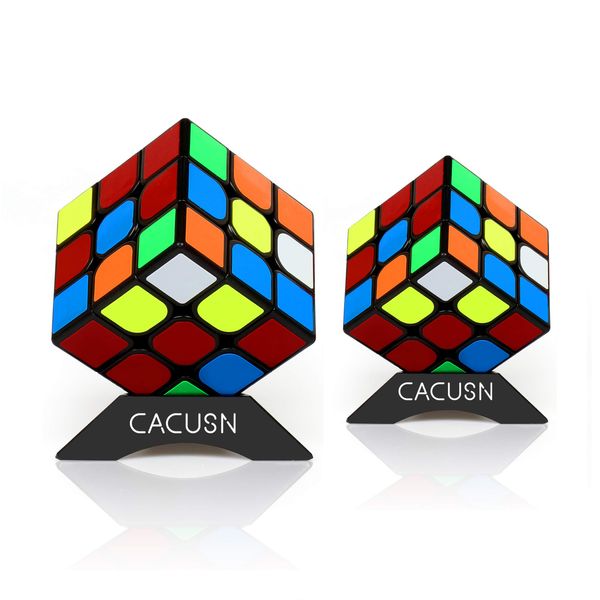 CACUSN 3D Puzzle, Set of 2 (3x3, 3x3), Smooth Rotation, Competition Cube, World Standard Coloring, Includes Puzzle Stand (World Standard Color Ver. 2.0)