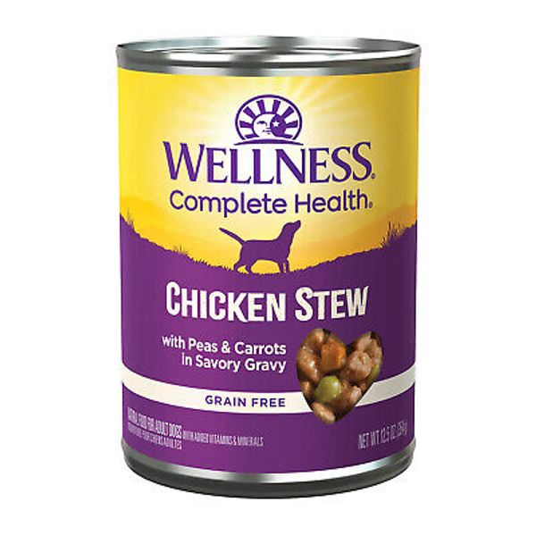 Wellness Chicken Stew w/ Peas & Carrots Grain-Free Canned Dog Food 12.5oz